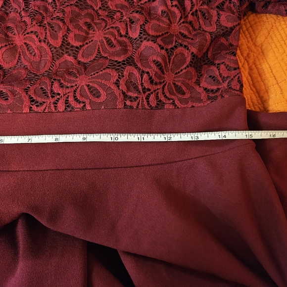 Brand New MissMay Floral Lace Midi Cocktail Dress Maroon Women's XL - Picture 6 of 9
